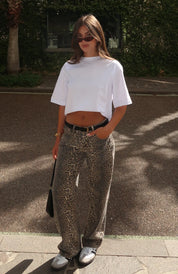 Calça Jeans Leopardo