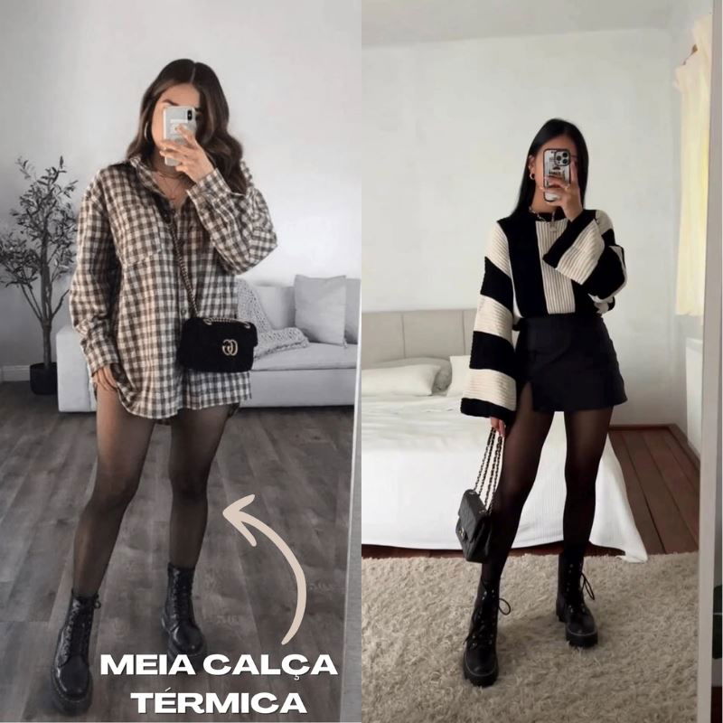 Compre 1 Leve 2 - Meia Calça Flanelada Translúcida - Velvet Skin® - Velvet